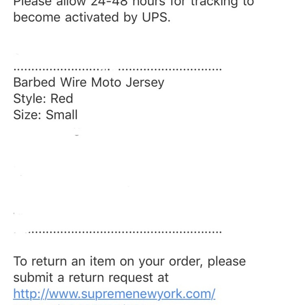 Supreme barbed wire moto jersey , new in plastic.